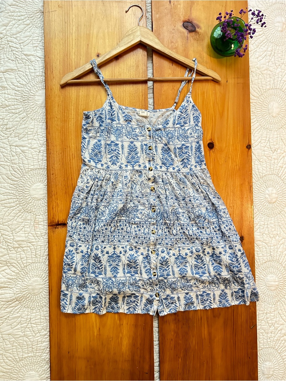 Billabong Blue and White Floral dress